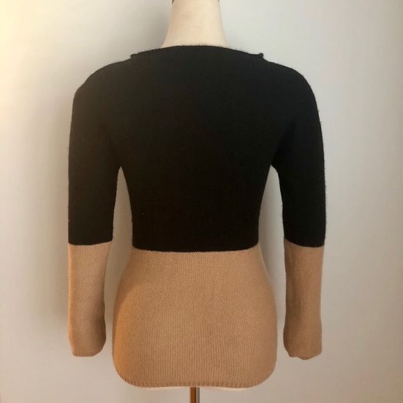 Tan/Black Cashmere-Blend T. Babaton 'Gene' Sweater - Picture 6 of 13